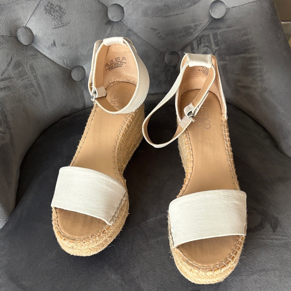 Franco Sarto White Espadrille Wedges